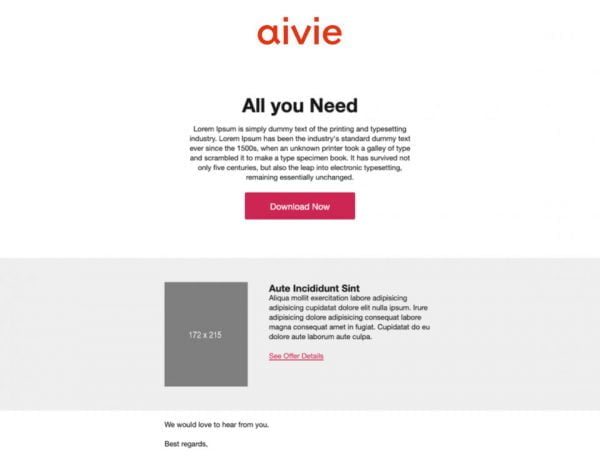 Aivie individuelles Email Template