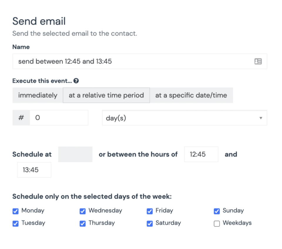 How can I send an email in a certain period of time?