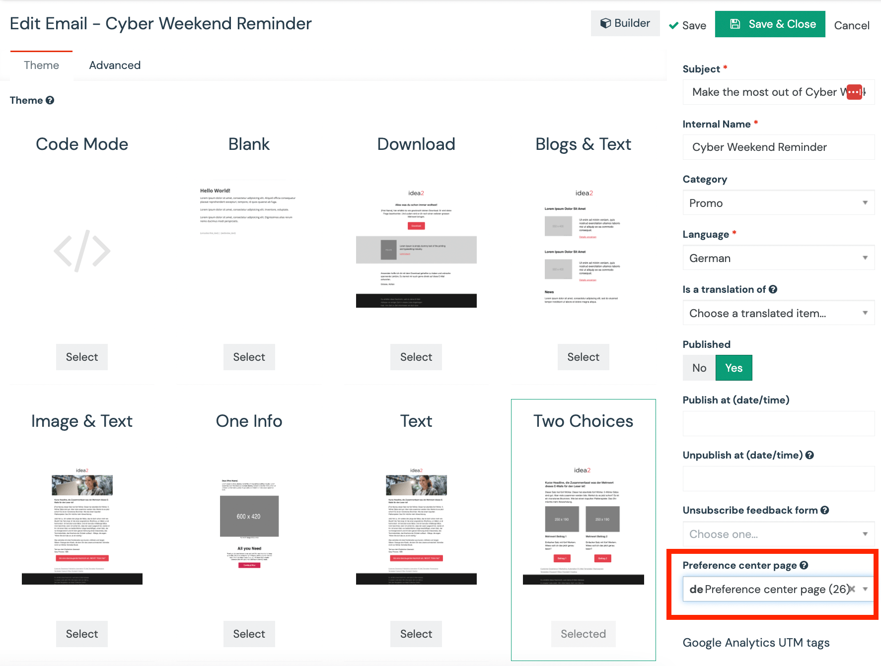 Wie erstelle ich ein Preference Center?