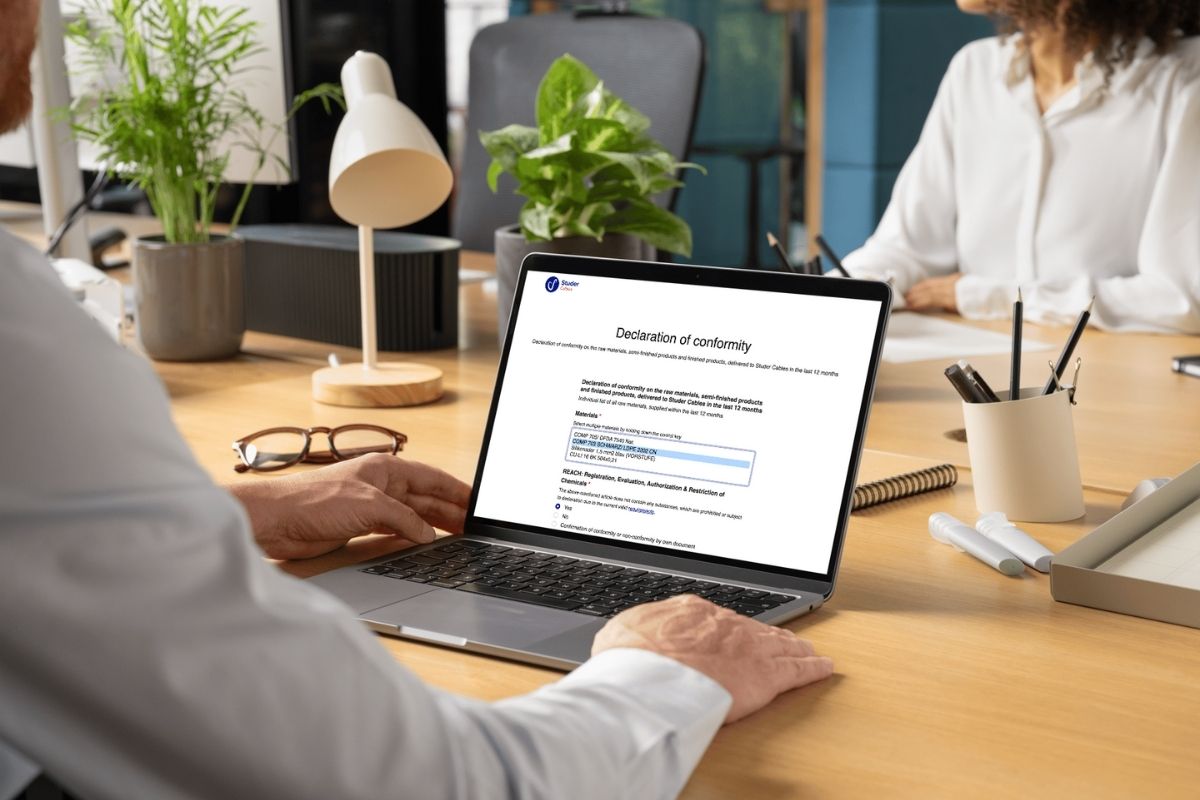 Lomake Materiaalin vaatimustenmukaisuus Automaatio Studer Cables